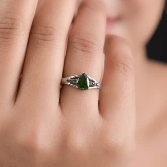 NEW Chrome Diopside & Black Diamond Ring Size 8 - Picture 10 of 12
